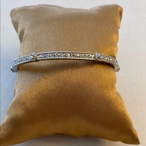 Elegant Silver Tone and Crystal Bracelet